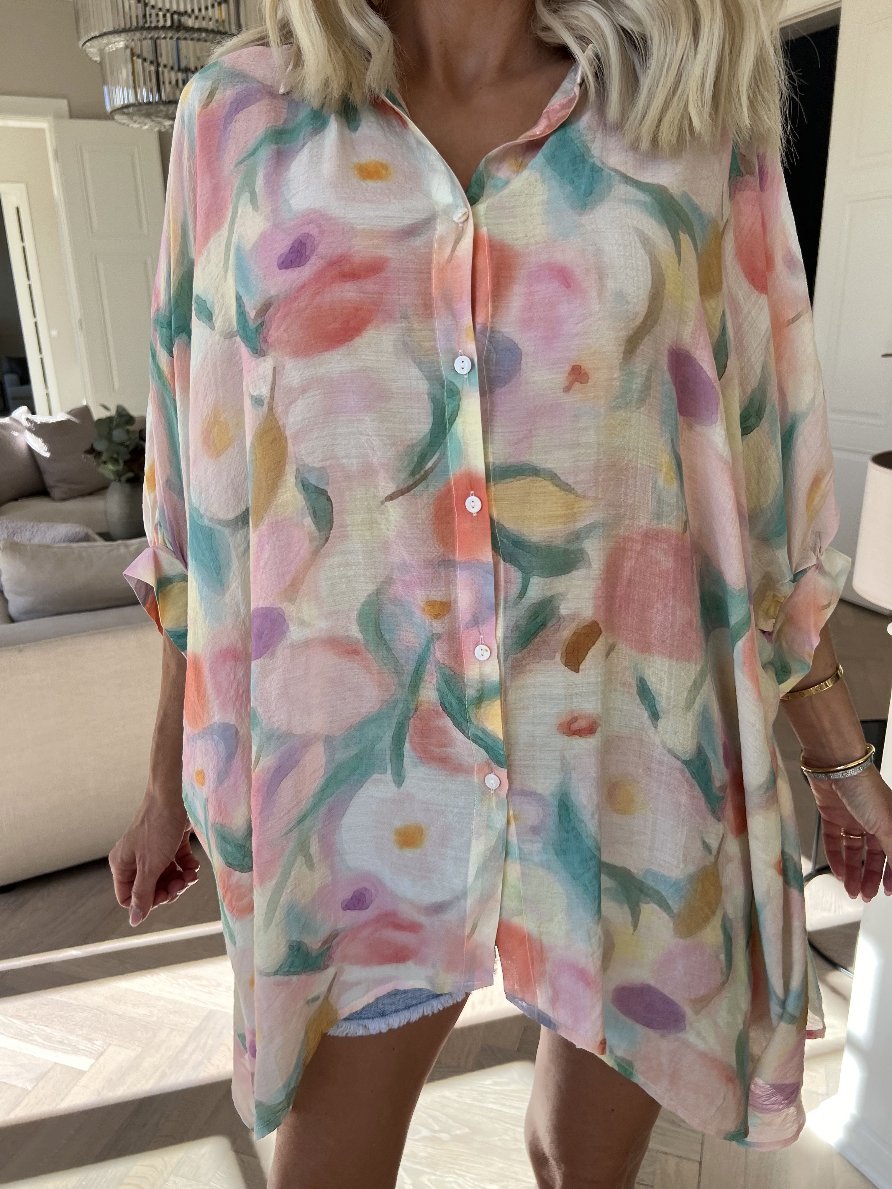 Almine - Mångfärgad tunika i lös passform